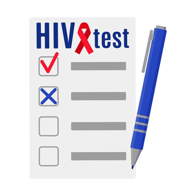 Vektor leer mit positiven und negativen ergebnissen oder bluttest auf hiv. welt-aids-tag.