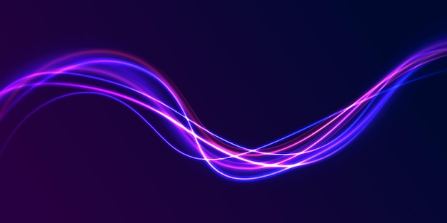 Vektor leuchtende Linien Luftfluss-Effekt Geschwindigkeitsverbindung Hintergrund Schnellstraßen-Auto-Scheinwerfer-Effect