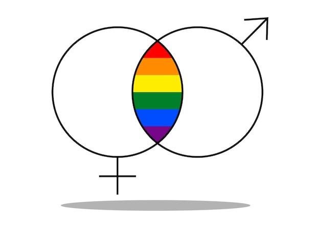 Vektor vektor-lgbt-illustration transgender-stolz-gleichheitsfrauen und flaches design der männersymbole