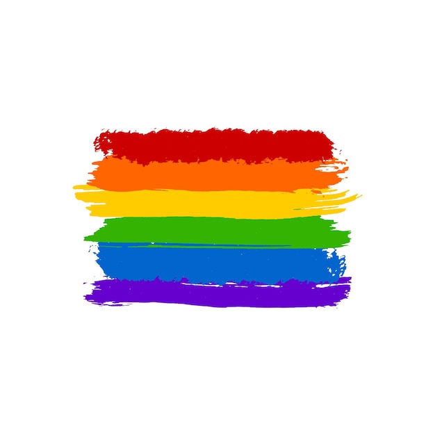 Vektor-lgtb-Stolz bunter Pinselstrich mit weißem Hintergrund
