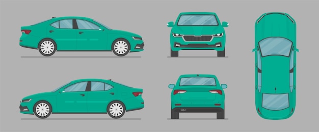Vektor Limousine Auto von verschiedenen Seiten