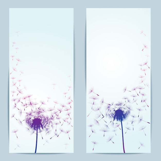 Vektor löwenzahn blumen hintergrund für banner