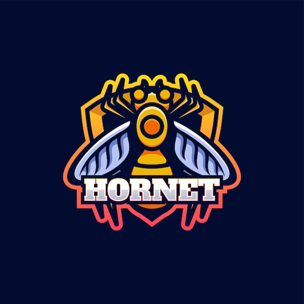 Vektor, logo, abbildung, hornet, e, sport, ein, sport, style