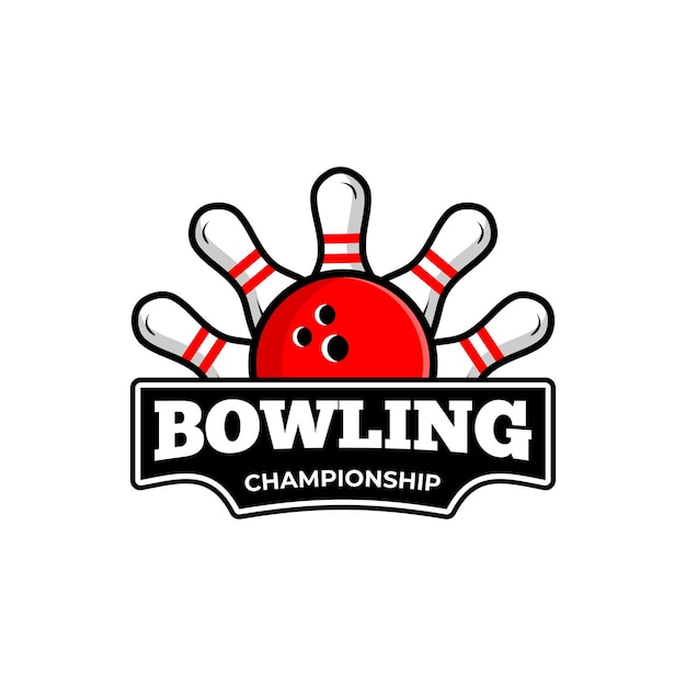 Vektor vektor-logo-design der bowling-meisterschaft