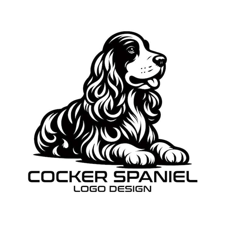 Vektor vektor-logo-design für cocker spaniel