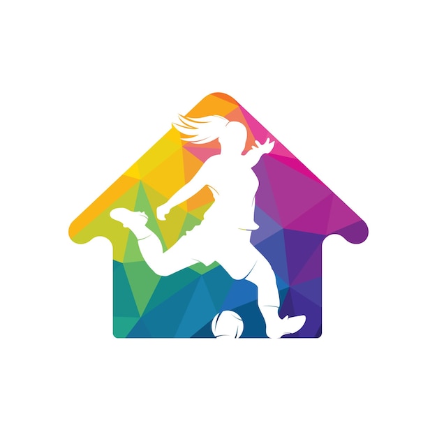 Vektor-logo-design für frauen-fußballvereine