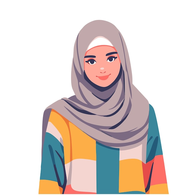 Vektor-logo-design für muslimische frauen mit hijab