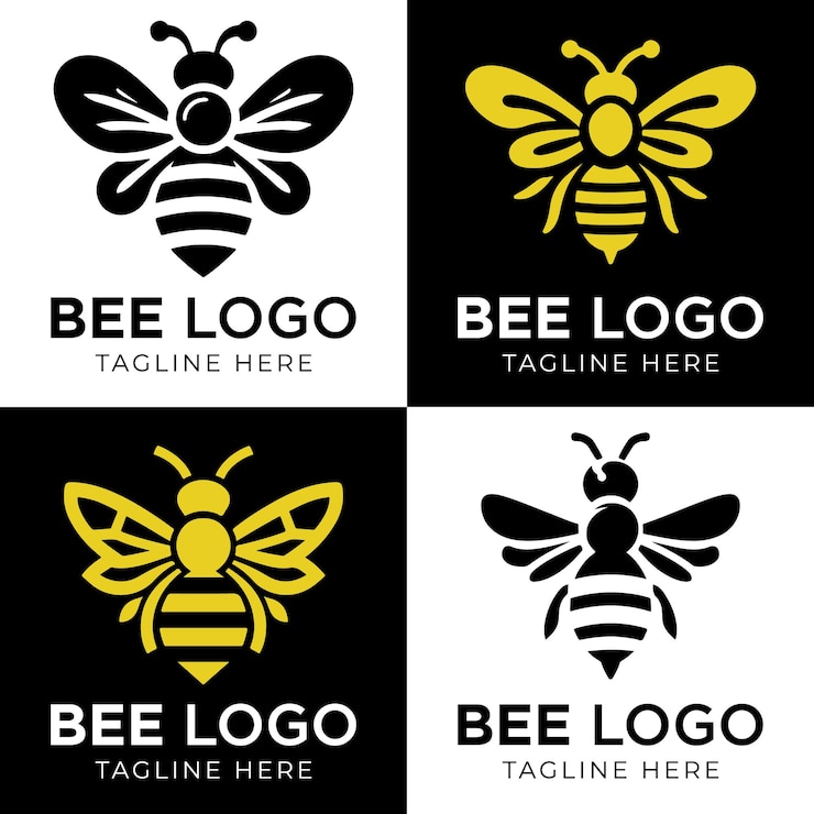 Vektor vektor-logo-design-vorlage für honigbienen-icon mit vektor-illustration