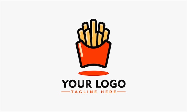 Vektor-logo für pommes frites handgezeichnetes pommes fries logo für knusprige kartoffeln illustration