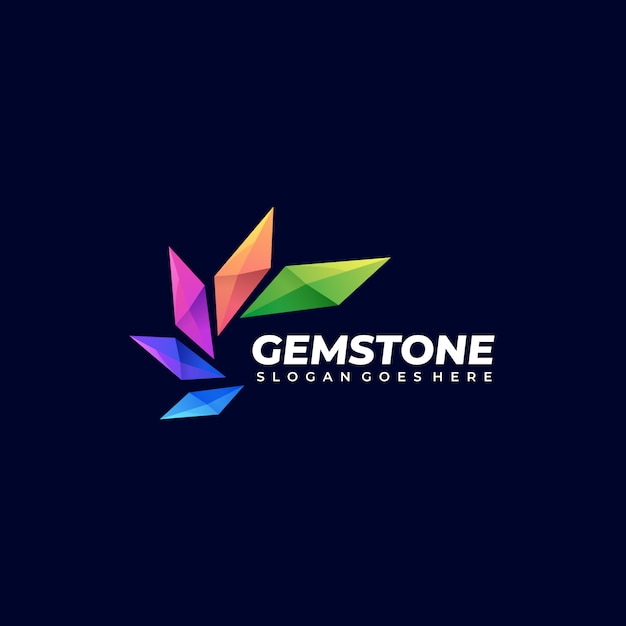 Vektor logo illustration abstract gem stone staplungsform-bunte art