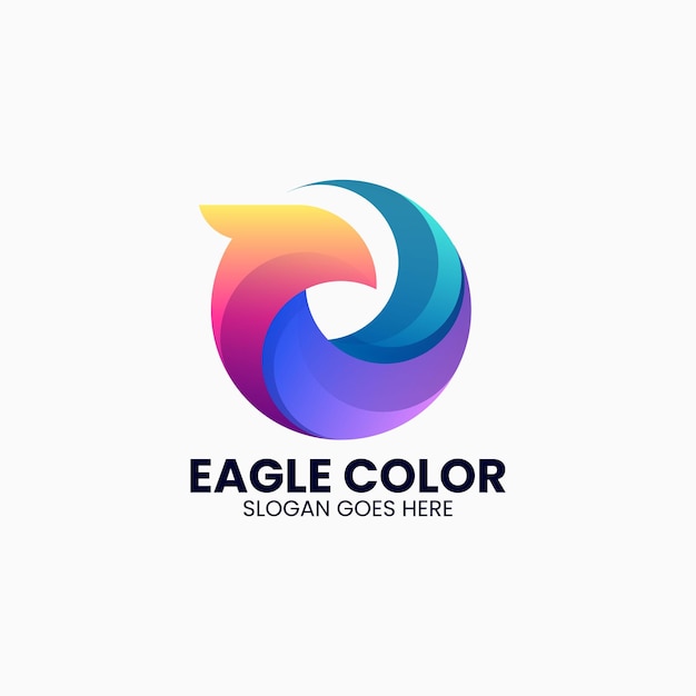 Vektor logo illustration adler farbverlauf bunte stil