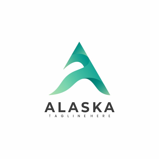 Vektor vektor-logo-illustration alaska farbverlauf farbenfrohen stil