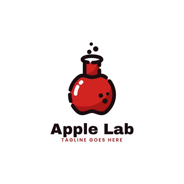 Vektor-logo illustration apple lab einfachen maskottchen-stil.