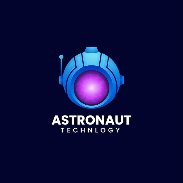 Vektor-logo illustration astronaut farbverlauf bunten stil
