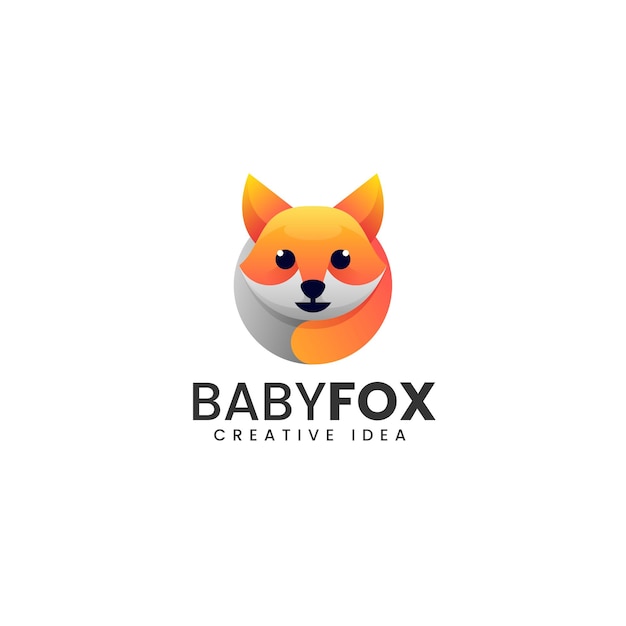 Vektor-Logo-Illustration Baby-Fuchs-Farbverlauf-bunte Art
