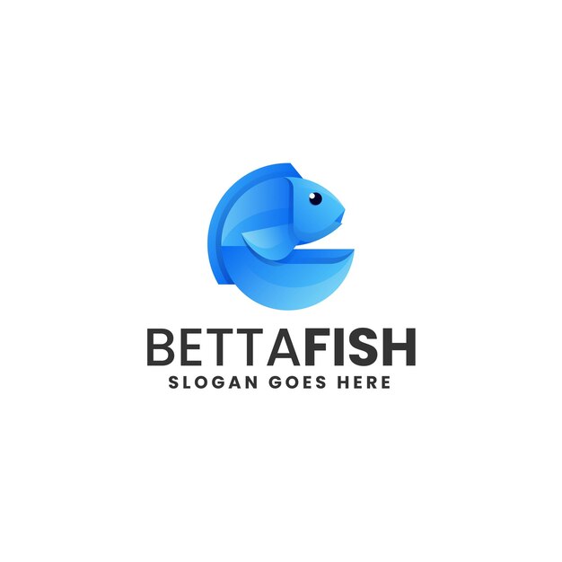 Vektor-logo illustration betta fish farbverlauf bunten stil