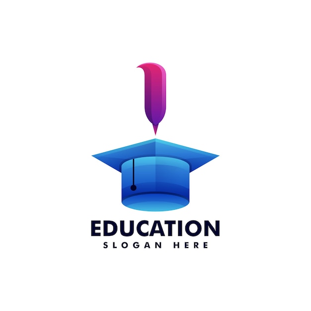 Vektor logo illustration bildung farbverlauf bunten stil