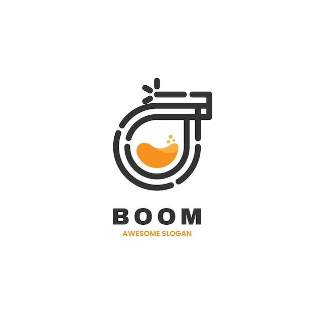 Vektor-logo illustration bombe strichzeichnungen stil