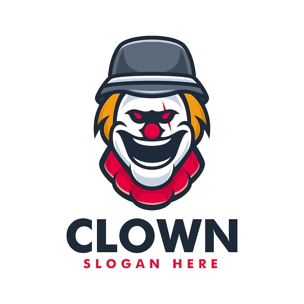 Vektor-logo-illustration clown-maskottchen-cartoon-stil