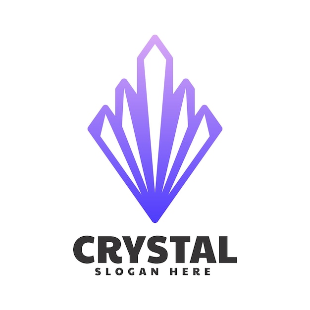 Vektor-Logo Illustration Crystal Line Art Farbverlauf
