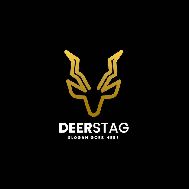 Vektor vektor-logo illustration deer stag line art style