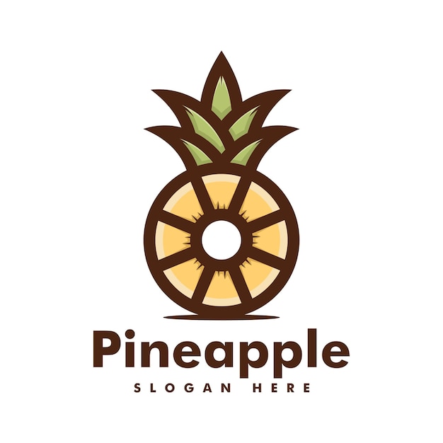 Vektor-logo-illustration der ananas-einfachen maskottchen-stil