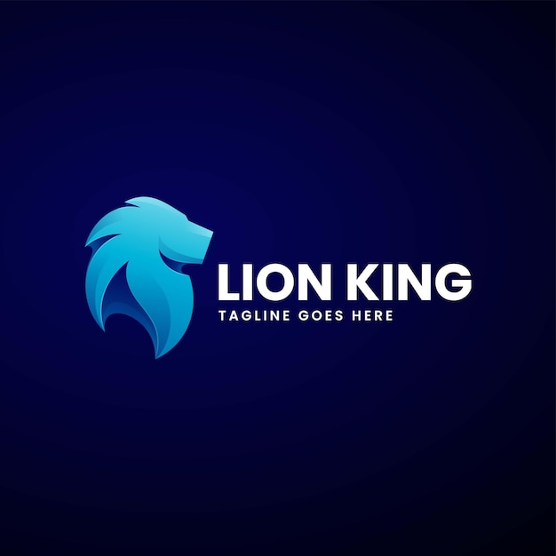 Vektor logo illustration der könig der löwen farbverlauf bunten stil