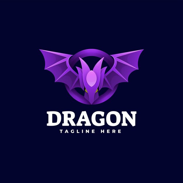 Vektor-Logo-Illustration Drache Farbverlauf Bunter Stil
