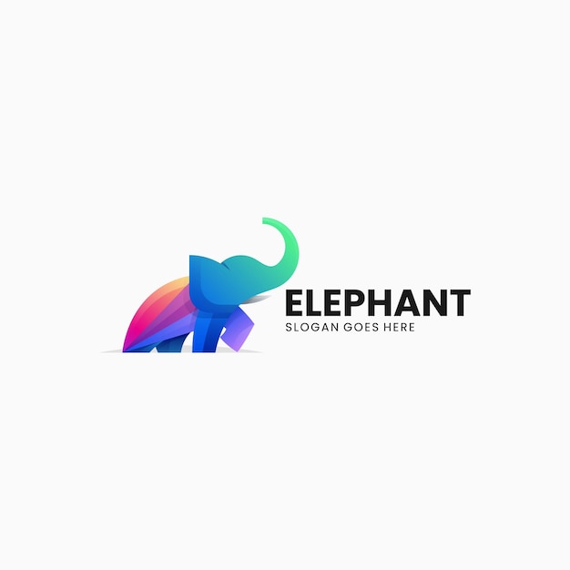 Vektor-logo illustration elefant farbverlauf bunten stil