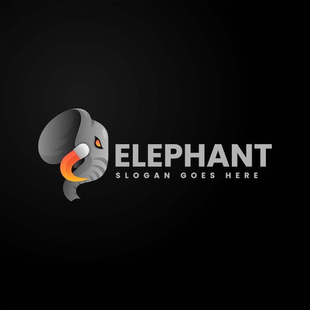 Vektor Logo Illustration Elefant Farbverlauf Bunten Stil