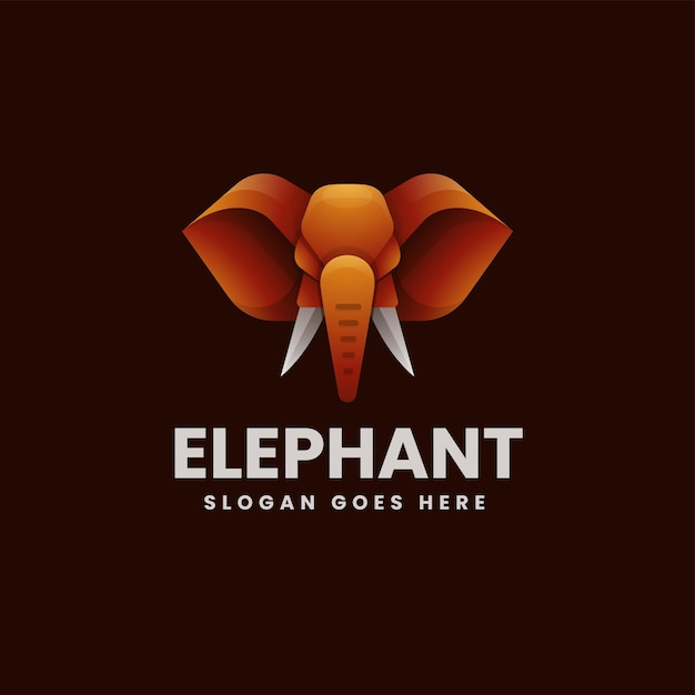 Vektor logo illustration elefant farbverlauf bunten stil