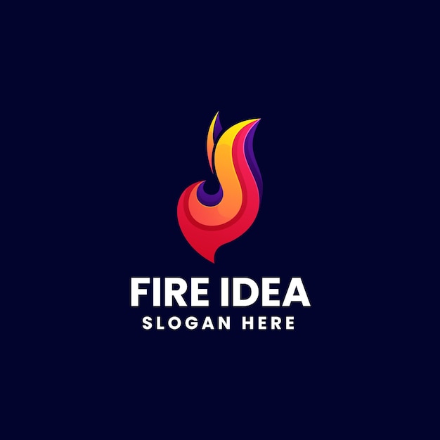 Vektor Logo Illustration Feuer Farbverlauf Bunten Stil
