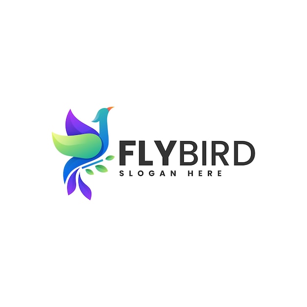 Vektor-Logo-Illustration Fliegen-Vogel-Steigungs-bunter Stil