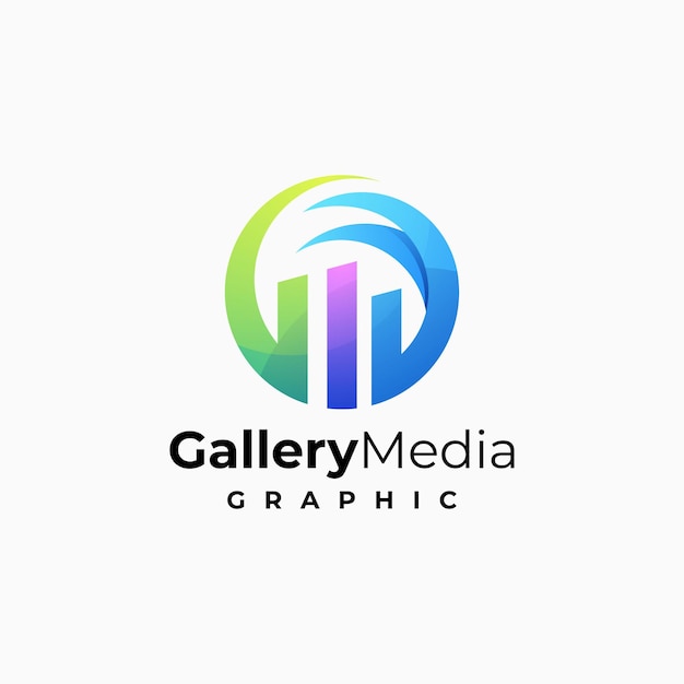 Vektor logo illustration galerie medien bunten stil