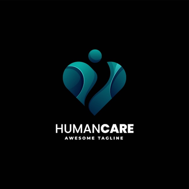 Vektor-Logo Illustration Human Care Farbverlauf Bunten Stil