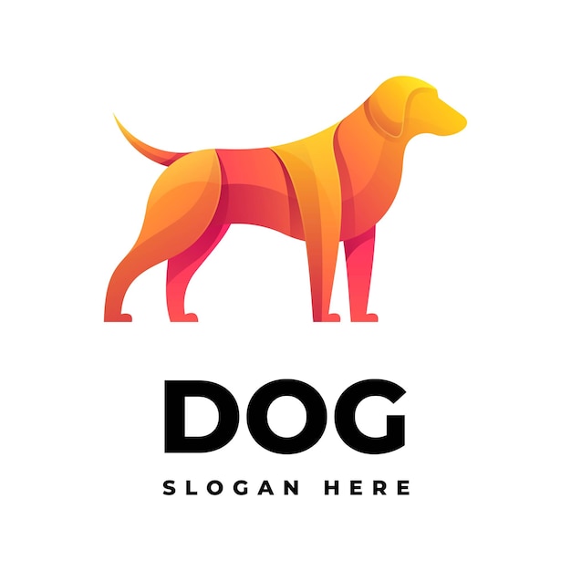Vektor-logo illustration hund farbverlauf bunten stil