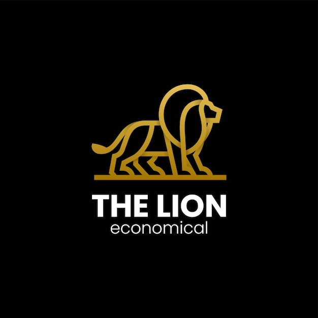 Vektor logo illustration lion line art style