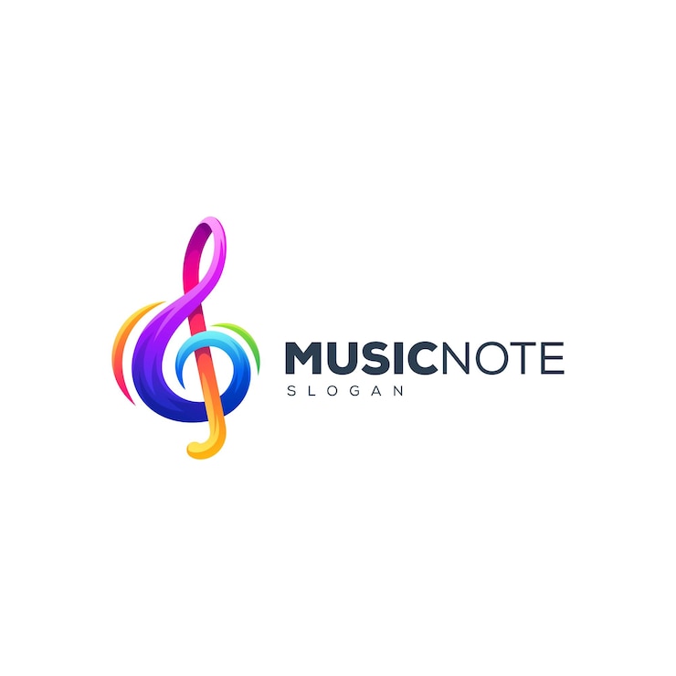 Vektor vektor-logo illustration musik note farbverlauf bunten stil