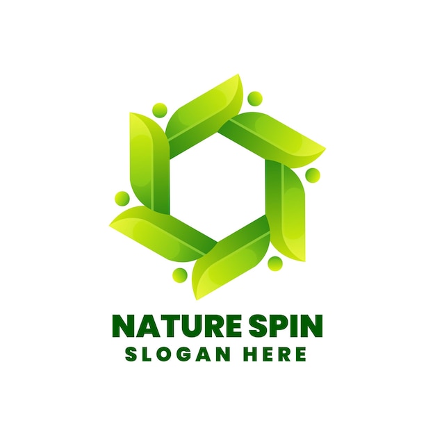 Vektor Logo Illustration Natur Spin Farbverlauf Bunten Stil