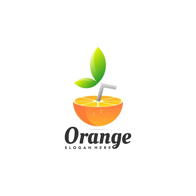 Vektor logo illustration orange farbverlauf bunten stil