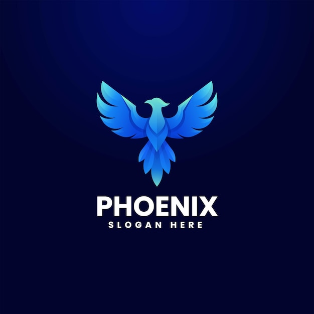 Vektor logo illustration phoenix farbverlauf bunte stil