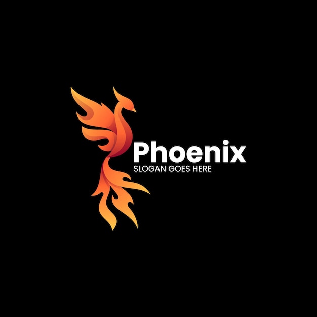 Vektor logo illustration phoenix farbverlauf bunte stil