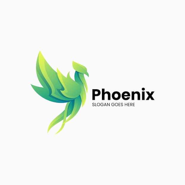 Vektor logo illustration phoenix farbverlauf bunter stil