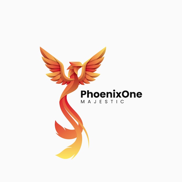 Vektor-logo-illustration phoenix farbverlauf farbenfrohen stil