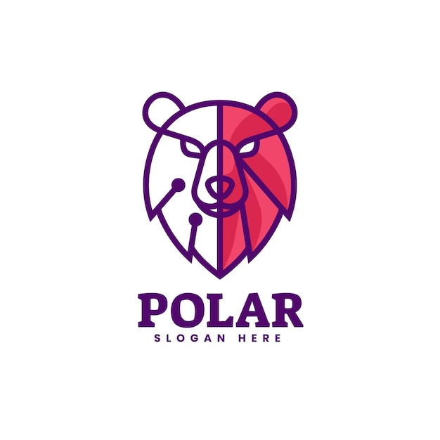 Vektor logo illustration polar line art style