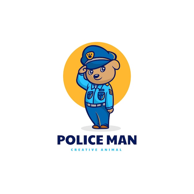 Vektor-logo-illustration-polizeihund-maskottchen-karikatur-stil
