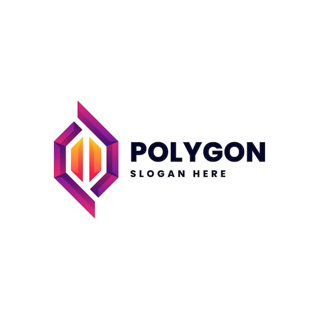 Vektor-logo-illustration polygon-gradienten, farbenfroher stil