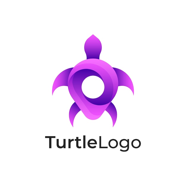 Vektor-logo illustration schildkröte farbverlauf bunten stil