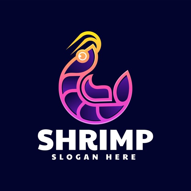 Vektor-logo-illustration shrimp gradient line art style