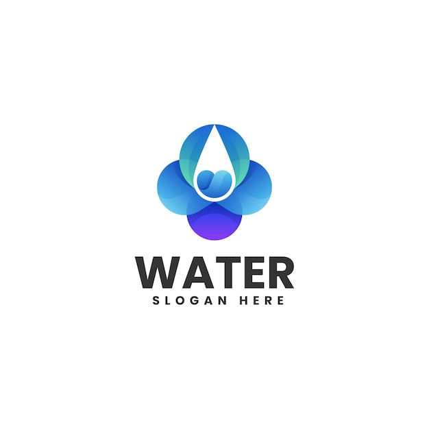 Vektor Logo Illustration Wasser Farbverlauf Bunten Stil